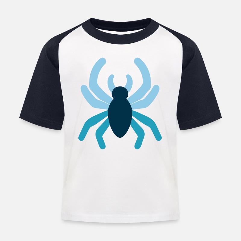 Spinne - Kinder Baseball T-Shirt - Weiß/Navy