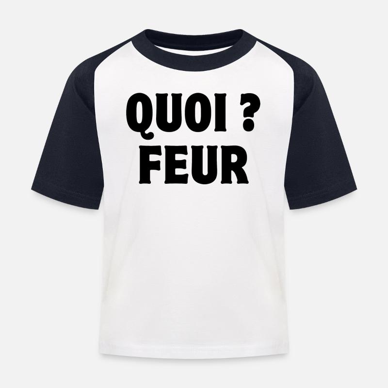 what, feur, expression - Kids' Baseball T-Shirt - white/navy