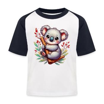 Koala - T-shirt baseball Enfant - blanc/marine - Devant