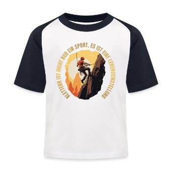 Klettern ist nicht nur ein Sport - Kinder Baseball T-Shirt - Weiß/Navy - Vorne