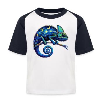 Chameleon - Kids' Baseball T-Shirt - white/navy - Front
