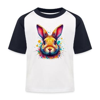 Rabbit - Kids' Baseball T-Shirt - white/navy - Front