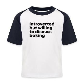 Backen - Kinder Baseball T-Shirt - Weiß/Navy - Vorne