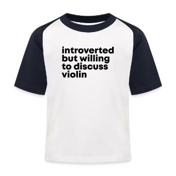 Geige - Kinder Baseball T-Shirt - Weiß/Navy - Vorne