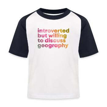 Geography - Kids' Baseball T-Shirt - white/navy - Front