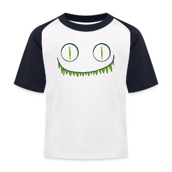 Monstrous Eyes - Kids' Baseball T-Shirt - white/navy - Front