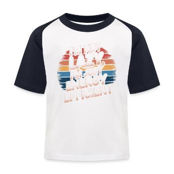 Energische Anti-Faulheit-Illustration - Kinder Baseball T-Shirt - Weiß/Navy - Vorne