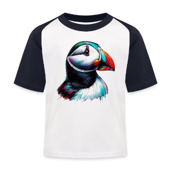 Puffin - Kids' Baseball T-Shirt - white/navy - Front