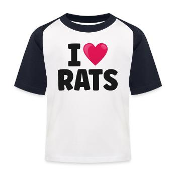 Ratte Ratten - Kinder Baseball T-Shirt - Weiß/Navy - Vorne