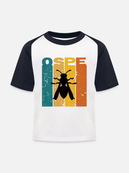 Ospe: Stich der Ostalgie - Kinder Baseball T-Shirt - Weiß/Navy
