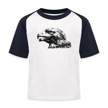 Adlerkopf - Kinder Baseball T-Shirt - Weiß/Navy - Vorne