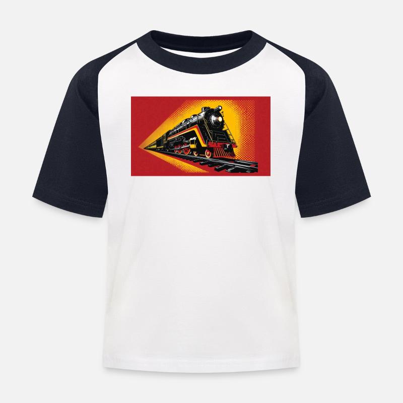 Train 1 2 - T-shirt baseball Enfant - blanc/marine