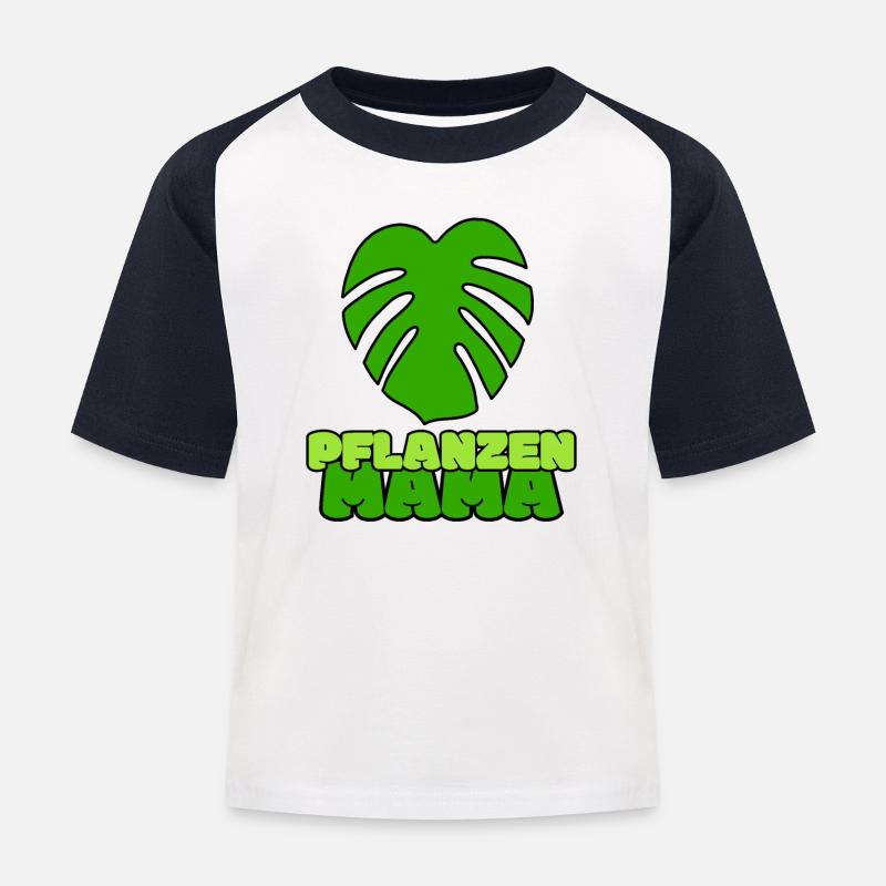 Plants Mom - Kids' Baseball T-Shirt - white/navy