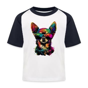 Chihuahua Hunde Frauchen Ich Liebe Süße Chihuahuas - Kinder Baseball T-Shirt - Weiß/Navy - Vorne