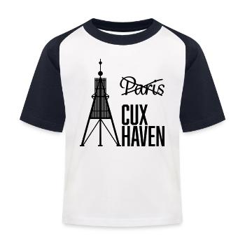 Lieber Cuxhaven als Paris - Kinder Baseball T-Shirt - Weiß/Navy - Vorne