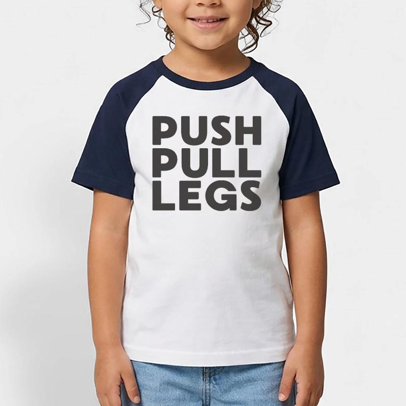 Push Pull Jambes Répéter Entraînementssplit T-shirt baseball Enfant