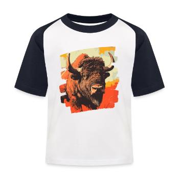 Buffalo - Kids' Baseball T-Shirt - white/navy - Front