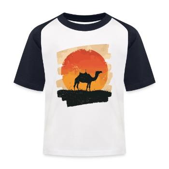 Kameel - Kinderen baseball T-shirt - wit/navy - Voor