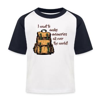 Je veux créer des souvenirs - T-shirt baseball Enfant - blanc/marine - Devant