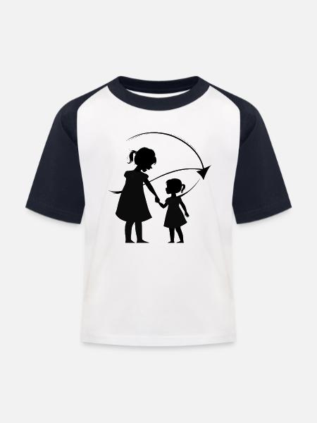 Meine Schwester Photoroom - Kinder Baseball T-Shirt - Weiß/Navy