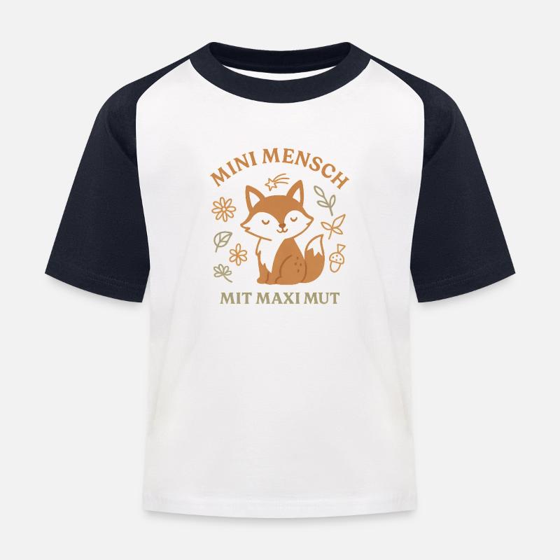 Maxi Mut - Kinder Baseball T-Shirt - Weiß/Navy