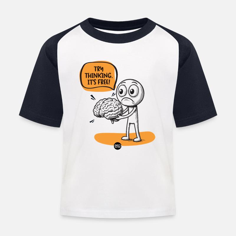 Brain. Some Assembly Required. - Kids' Baseball T-Shirt - white/navy