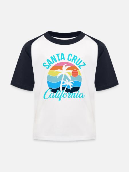 Santa Cruz California - Kids' Baseball T-Shirt - white/navy