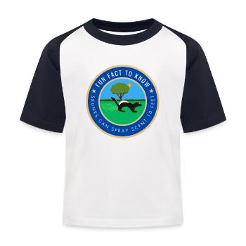 Skunks can spray scent 10 feet - Kids' Baseball T-Shirt - white/navy - Front