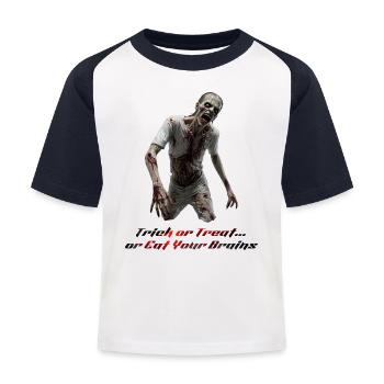 Terrifiant Zombie Walker - Conception d’horreur d’Halloween - T-shirt baseball Enfant - blanc/marine - Devant