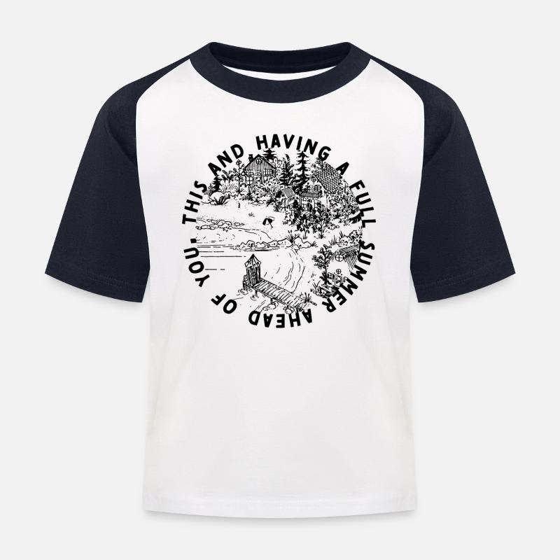 Sommer - Kinder Baseball T-Shirt - Weiß/Navy