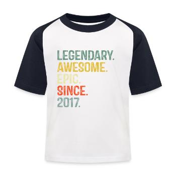 Legendary Awesome Epic Design 2017 - Kids' Baseball T-Shirt - white/navy - Front
