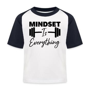 Mindset Is Everything Motivational Quote - T-shirt baseball Enfant - blanc/marine - Devant