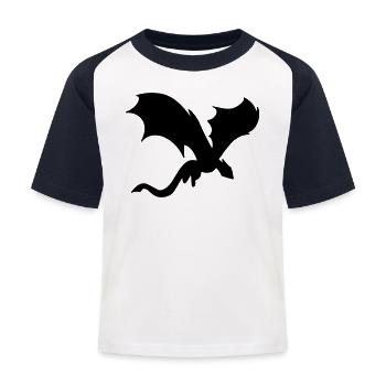 Mythical Dragon's Shadow - Kids' Baseball T-Shirt - white/navy - Front