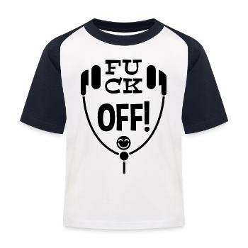 Humorous Headphone Artwork Featuring Unique Text a - T-shirt baseball Enfant - blanc/marine - Devant