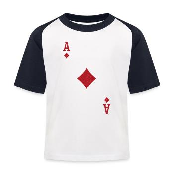 Ass Karo  - Kinder Baseball T-Shirt - Weiß/Navy - Vorne