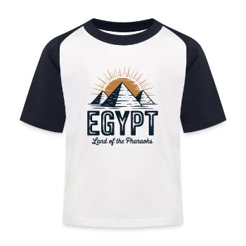 Terre des pharaons Pyramide d'Égypte - T-shirt baseball Enfant - blanc/marine - Devant
