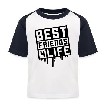 Meilleurs amis pour la vie - T-shirt baseball Enfant - blanc/marine - Devant