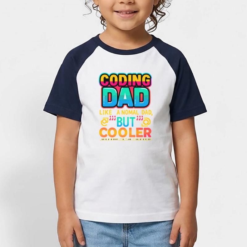 Coding Dad Cooler, Programmer  Kids' Baseball T-Shirt