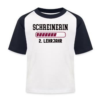 Apprenticeship carpenter 2nd year carpentry apprenticeship - Kids' Baseball T-Shirt - white/navy - Front
