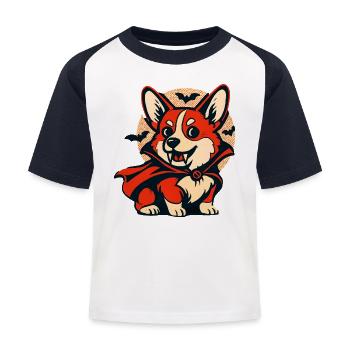 Heroic Fox Halloween cape - Kids' Baseball T-Shirt - white/navy - Front