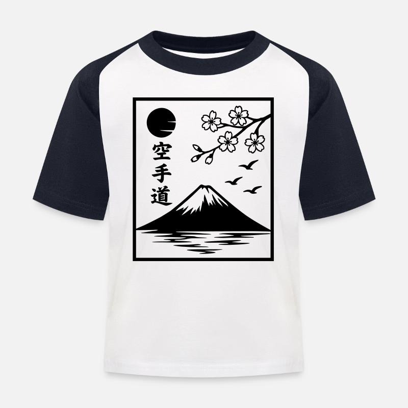 Katate Landschaft - Kinder Baseball T-Shirt - Weiß/Navy