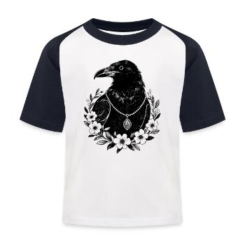 Corbeau mystique - T-shirt baseball Enfant - blanc/marine - Devant