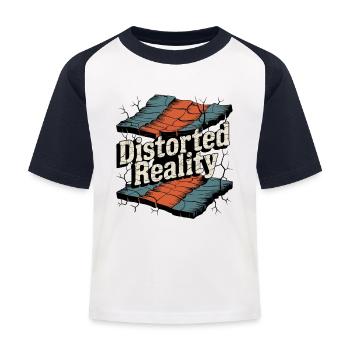 Retro Grunge – Distorted Reality - Kids' Baseball T-Shirt - white/navy - Front