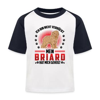 Briard heals me Berger de Brie - Kids' Baseball T-Shirt - white/navy - Front