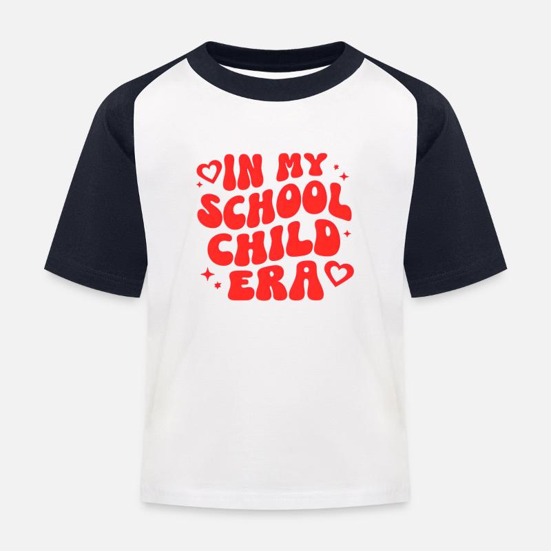 Einschulung Schule Schulkind Kind Geschenk - Kinder Baseball T-Shirt - Weiß/Navy
