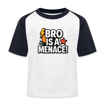 Bro Is a Menace Drôle Meme Dire - T-shirt baseball Enfant - blanc/marine - Devant