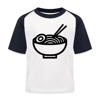 Ramen - Kinder Baseball T-Shirt - Weiß/Navy - Vorne