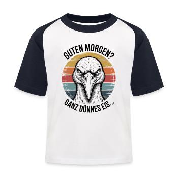 Storch Dünnes Eis Art - Kinder Baseball T-Shirt - Weiß/Navy - Vorne