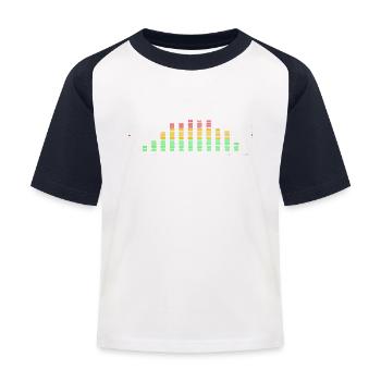 Rainbow Equalizer Pulse - Kinder Baseball T-Shirt - Weiß/Navy - Vorne