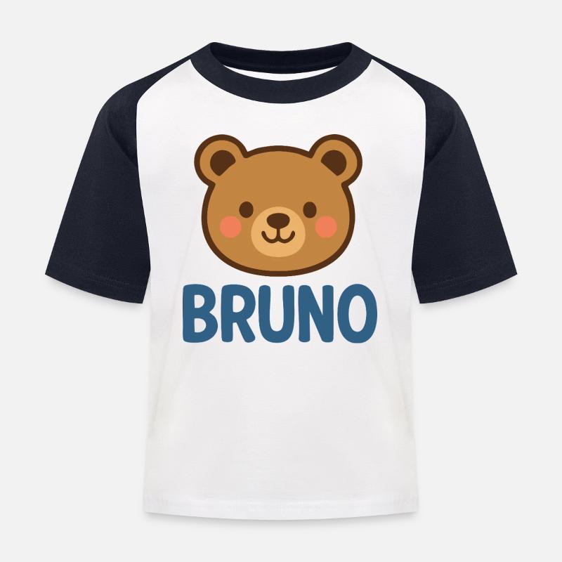 Bruno - Kids' Baseball T-Shirt - white/navy
